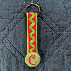 Monogrammed fabric key ring